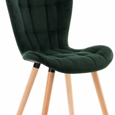 Jídelní židle Elda, samet, zelená - 1