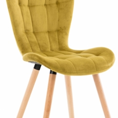 Jídelní židle Elda, samet, žlutá - 1
