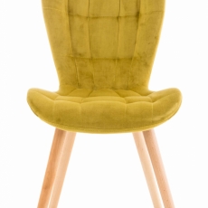 Jídelní židle Elda, samet, žlutá - 2