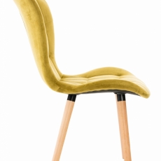 Jídelní židle Elda, samet, žlutá - 3