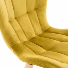 Jídelní židle Elda, samet, žlutá - 4