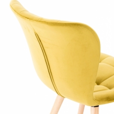 Jídelní židle Elda, samet, žlutá - 7