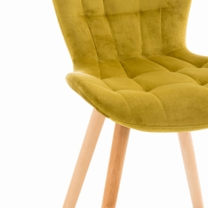Jídelní židle Elda, samet, žlutá - 8