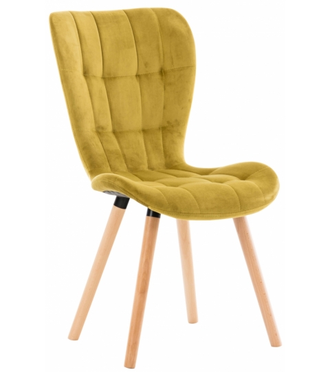 Jídelní židle Elda, samet, žlutá