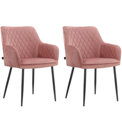 Jídelní židle Elvira (SET 2 ks), samet, růžová
