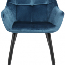 Jídelní židle Emia, samet, modrá - 2