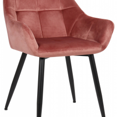 Jídelní židle Emia, samet, růžová - 1