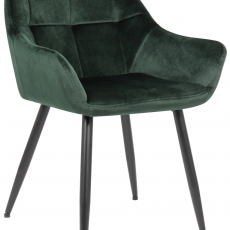 Jídelní židle Emia, samet, zelená - 1