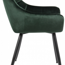 Jídelní židle Emia, samet, zelená - 3