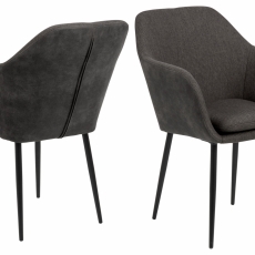 Jídelní židle Emilia, tkanina, antracitová - 1