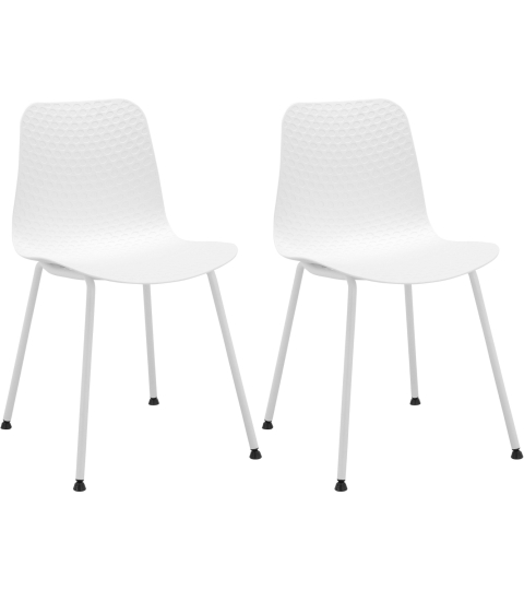 Jídelní židle Enya (SET 2 ks), plast, bílá