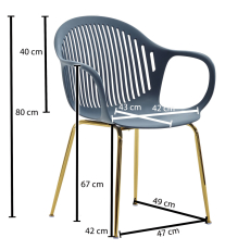 Jídelní židle Erda (SET 2 ks), modrá - 3