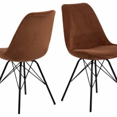 Jídelní židle Eris (SET 2ks), manšestr, oranžová - 1