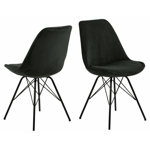 Jídelní židle Eris (SET 2ks), manšestr, zelená - 1