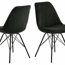 Jídelní židle Eris (SET 2ks), manšestr, zelená - 1