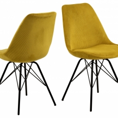 Jídelní židle Eris (SET 2ks), manšestr, žlutá - 1
