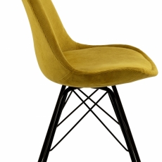 Jídelní židle Eris (SET 2ks), manšestr, žlutá - 3
