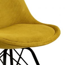 Jídelní židle Eris (SET 2ks), manšestr, žlutá - 5