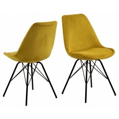 Jídelní židle Eris (SET 2ks), manšestr, žlutá