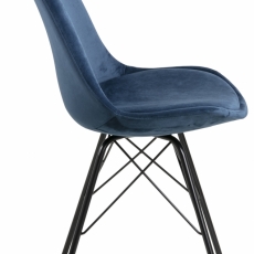 Jídelní židle Eris (SET 2ks), samet, modrá - 4