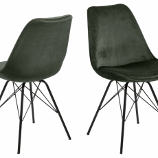 Jídelní židle Eris (SET 2ks), samet, petrolejová - 1