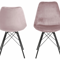 Jídelní židle Eris (SET 2ks), samet, růžová - 3