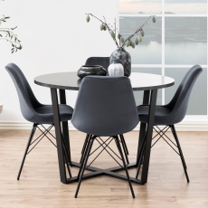 Jídelní židle Eris (SET 2ks), samet, tmavě šedá - 2