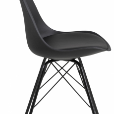 Jídelní židle Eris (SET 2ks), syntetická kůže, černá - 3