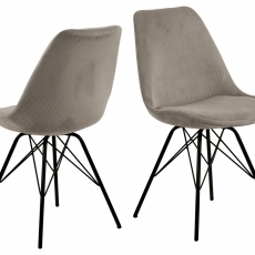 Jídelní židle Eris (SET 2ks), textil , béžová - 1