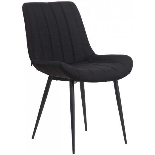 Jídelní židle Everett, textil, černá - 1