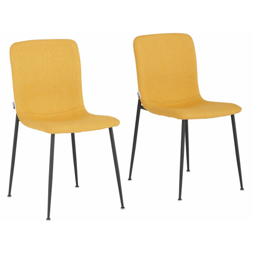 Jídelní židle Fatima (SADA 2 ks), tkanina, žlutá - 1