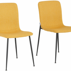 Jídelní židle Fatima (SADA 2 ks), tkanina, žlutá - 1