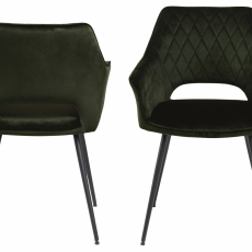 Jídelní židle Felina (SET 2ks), samet, olivová - 2