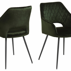 Jídelní židle Felina (SET 2ks), samet, olivová - 1