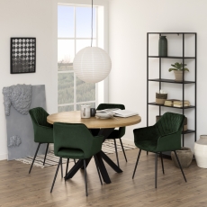 Jídelní židle Felina (SET 2ks), samet, tmavě zelená - 4
