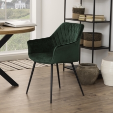 Jídelní židle Felina (SET 2ks), samet, tmavě zelená - 7