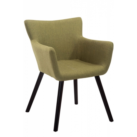 Jídelní židle Ferat, zelená / tmavě hnědá - 1