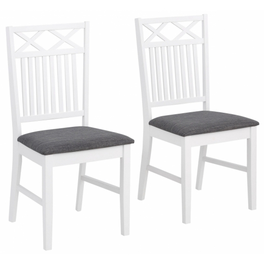Jídelní židle Flok (SET 2 ks), bílá / šedá - 1
