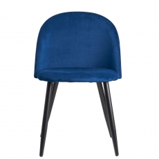 Jídelní židle Fox (SET 2 ks), samet, modrá - 5