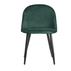 Jídelní židle Fox (SET 2 ks), samet, tmavě zelená - 5