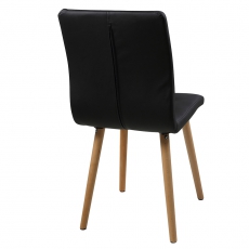 Jídelní židle Fredy (SET 2 ks), černá kůže - 2