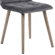 Jídelní židle Frida (SET 2ks), samet, tmavě šedá - 3