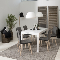 Jídelní židle Frida (SET 2ks), textilní potahovina, světle šedá - 2