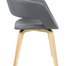 Jídelní židle Garry s dřevěnou podnoží tmavě šedá - 3