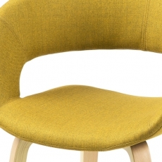 Jídelní židle Garry s dřevěnou podnoží žlutá - 2
