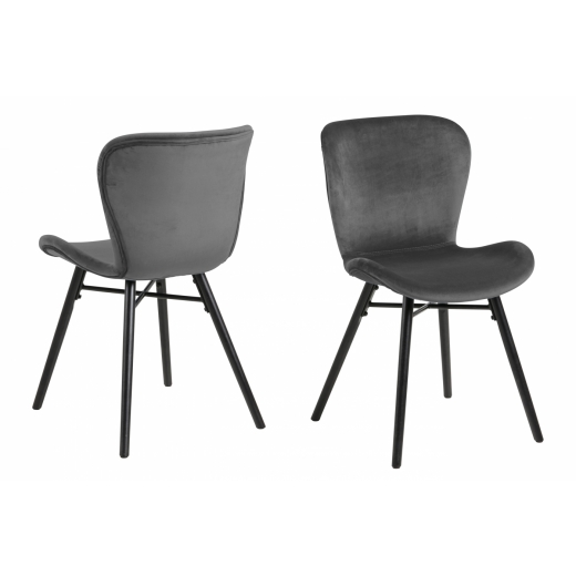 Jídelní židle George (SET 2 ks), tmavě šedá - 1