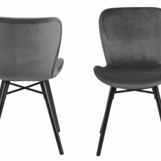 Jídelní židle George (SET 2 ks), tmavě šedá - 2