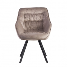 Jídelní židle Gepo, samet, béžová - 2