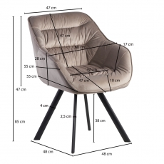 Jídelní židle Gepo, samet, béžová - 3