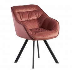 Jídelní židle Gepo, samet, růžová - 1